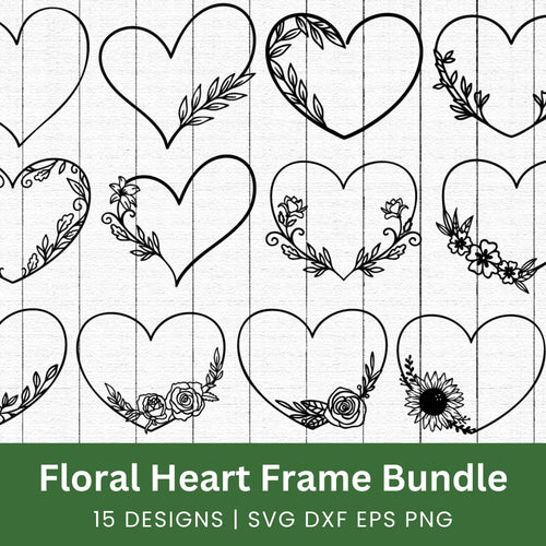 Floral Heart SVG Bundle