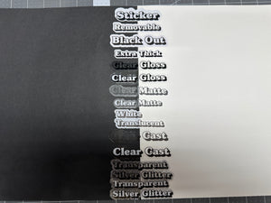 Sticker | 62C | URSELA | Waterproof Vinyl Sticker | White | Clear | Permanent | Removable | Window Cling | Glitter | Holographic