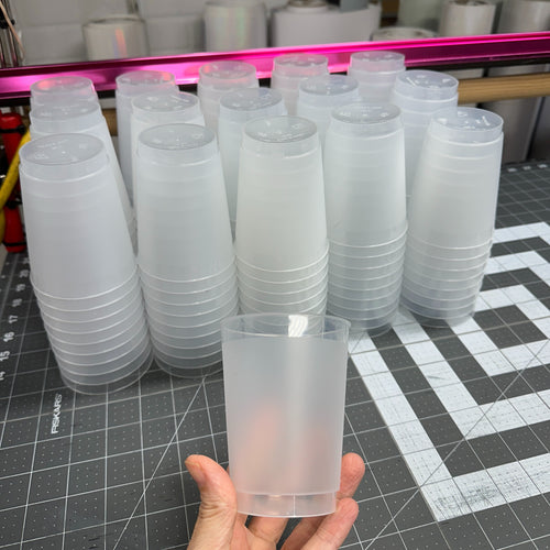 Drinkware 10 oz Clear Frosted Stadium Cup One Side or Two Side Designs