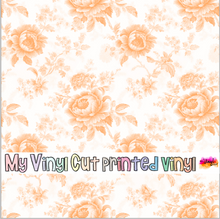 Load image into Gallery viewer, Printed Vinyl &amp; HTV Orange Toile B Patterns 12 x 12 inch sheet