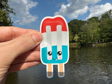 Load image into Gallery viewer, Sticker | 50N | Red White Blue Popsicle | Waterproof Vinyl Sticker | White | Clear | Permanent | Removable | Window Cling | Glitter | Holographic