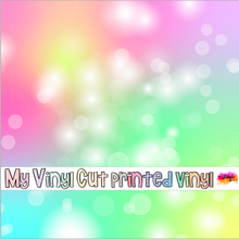 Load image into Gallery viewer, Printed Vinyl | Unicorn Pastel Bokeh C | Permanent Removable Adhesive | Permanent Glitter Adhesive | HTV | Glitter HTV | 12 x 12 inches | ONE Sheet