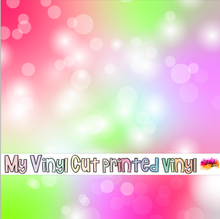 Load image into Gallery viewer, Printed Vinyl | Unicorn Pastel Bokeh E | Permanent Removable Adhesive | Permanent Glitter Adhesive | HTV | Glitter HTV | 12 x 12 inches | ONE Sheet