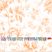 Load image into Gallery viewer, Printed Vinyl &amp; HTV Orange Toile E Patterns 12 x 12 inch sheet