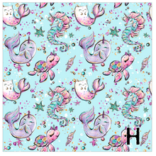 Load image into Gallery viewer, Printed Vinyl, HTV Mermaids, Please Patterns 12 x 12 inch sheet