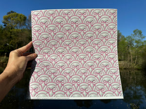 Printed Vinyl & HTV Inflated Pink Puffy Coquette Bow Pattern 12 x 12 inch sheet