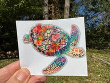 Load image into Gallery viewer, Sticker |75D | SEA TURTLE | Waterproof Vinyl Sticker | White | Clear | Permanent | Removable | Window Cling | Glitter | Holographic