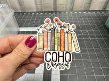 Load image into Gallery viewer, Sticker | 74L | COHO Obsessed | Waterproof Vinyl Sticker | White | Clear | Permanent | Removable | Window Cling | Glitter | Holographic