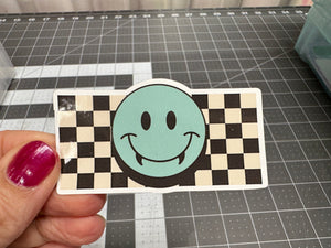 Sticker | 75C | Vampire Checkerboard | Waterproof Vinyl Sticker | Permanent