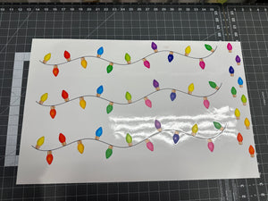 Sticker Sheet Set of Christmas Lights and Bulbs STATIC CLINGS 28 inches wide