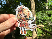 Load image into Gallery viewer, Sticker 28B Fall Market Girl with Yellow Straight Hair