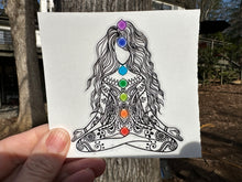 Load image into Gallery viewer, Sticker | 7D | Yoga Girl | Waterproof Vinyl Sticker | White | Clear | Permanent | Removable | Window Cling | Glitter | Holographic