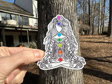 Load image into Gallery viewer, Sticker | 7D | Yoga Girl | Waterproof Vinyl Sticker | White | Clear | Permanent | Removable | Window Cling | Glitter | Holographic