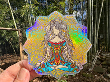 Load image into Gallery viewer, Sticker | 7i | Yoga Girl | Waterproof Vinyl Sticker | White | Clear | Permanent | Removable | Window Cling | Glitter | Holographic