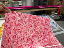 Load image into Gallery viewer, Printed Vinyl Pink Roses Patterns Sheet Permanent Adhesive CLEARANCE