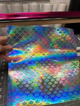 Load image into Gallery viewer, Sparkly Glitter Holographic or Oil Slick Holographic Mermaid Scales Adhesive Vinyl (Holo1)