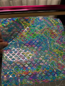 Sparkly Glitter Holographic or Oil Slick Holographic Mermaid Scales Adhesive Vinyl (Holo1)
