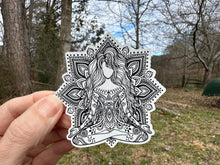 Load image into Gallery viewer, yoga girl with mandala sticker
