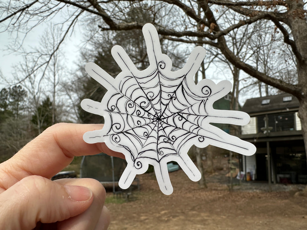 Sticker | 20i Halloween Spider Web | Waterproof Vinyl Sticker | White | Clear | Permanent | Removable | Window Cling | Glitter | Holographic
