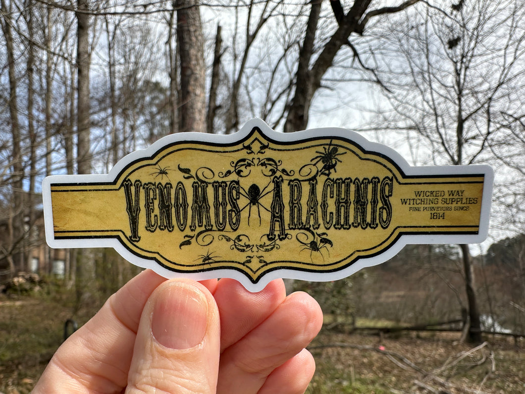 Sticker 25J Vintage Venomus Arachnis Label Wrap 4 inches wide