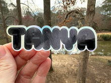 Load image into Gallery viewer, Sticker | Custom Name Sticker | Black Ink | Waterproof Vinyl Sticker | Silver Holographic Metallic