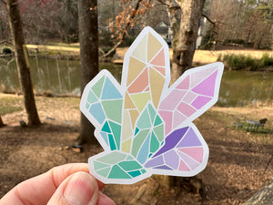 Sticker | 27A | Pastel Crystal | Waterproof Vinyl Sticker | White | Clear | Permanent | Removable | Window Cling | Glitter | Holographic