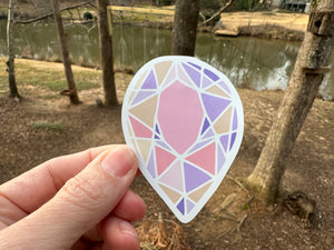 Sticker | 27E | Pastel Crystal | Waterproof Vinyl Sticker | White | Clear | Permanent | Removable | Window Cling | Glitter | Holographic