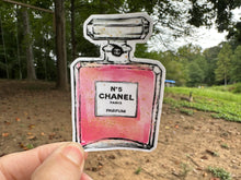 Load image into Gallery viewer, Sticker | 67P | Pink Perfume Bottle | Waterproof Vinyl Sticker | White | Clear | Permanent | Removable | Window Cling | Glitter | Holographic