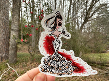Load image into Gallery viewer, Sticker | 62A | CRUELLA | Waterproof Vinyl Sticker | White | Clear | Permanent | Removable | Window Cling | Glitter | Holographic