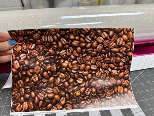 Printed Vinyl & HTV COFFEE BEANS SS3 Patterns 12 x 8 inch sheet