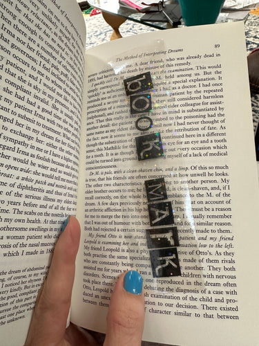 Clear Bookmark with Holographic Stars