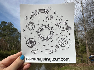 Sticker Sheet | Galactic | Set of little planner stickers 6 x 6