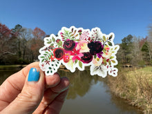 Load image into Gallery viewer, Sticker | 64F | Marsala Flower Bunch | Waterproof Vinyl Sticker | White | Clear | Permanent | Removable | Window Cling | Glitter | Holographic