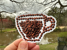 Load image into Gallery viewer, Sticker | 75O | Coffee Beans Cup | Waterproof Vinyl Sticker | White | Clear | Permanent | Removable | Window Cling | Glitter | Holographic