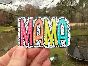 Sticker |  | Mama | Waterproof Vinyl Sticker | White | Clear | Permanent | Removable | Window Cling | Glitter | Holographic
