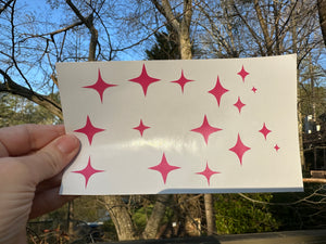 Sticker sheet | Pink Stars | Waterproof Vinyl Sticker | Permanent