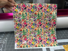 Load image into Gallery viewer, Printed Vinyl HTV &amp; Waterslide Colorful Flowers Patterns 12 x 12 inch sheet