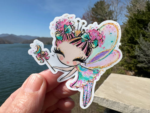Sticker | 12H | Colorful Fairy | Waterproof Vinyl Sticker | White | Clear | Permanent | Removable | Window Cling | Glitter | Holographic