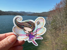 Load image into Gallery viewer, Sticker | 12C | Colorful Fairy | Waterproof Vinyl Sticker | White | Clear | Permanent | Removable | Window Cling | Glitter | Holographic