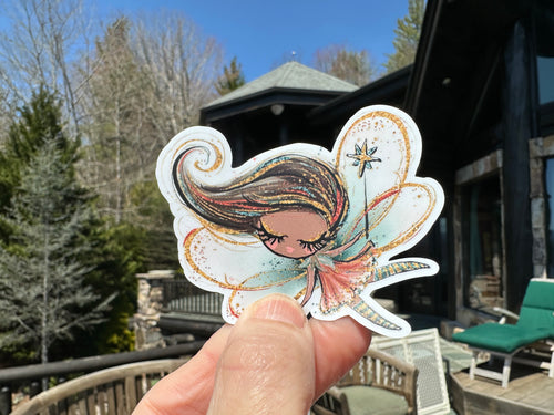 Sticker | 11J | Fall Fairy | Waterproof Vinyl Sticker | White | Clear | Permanent | Removable | Window Cling | Glitter | Holographic