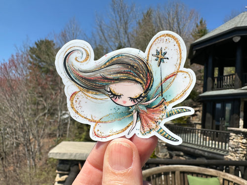 Sticker | 11C | Fall Fairy | Waterproof Vinyl Sticker | White | Clear | Permanent | Removable | Window Cling | Glitter | Holographic