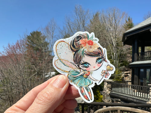 Sticker | 11A | Fall Fairy | Waterproof Vinyl Sticker | White | Clear | Permanent | Removable | Window Cling | Glitter | Holographic
