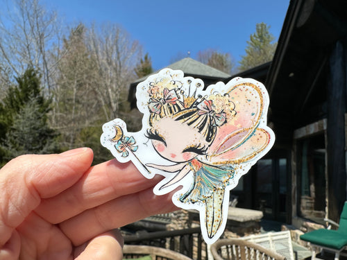 Sticker | 11E | Fall Fairy | Waterproof Vinyl Sticker | White | Clear | Permanent | Removable | Window Cling | Glitter | Holographic