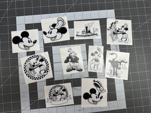 Sticker Pack Steamboat Willie Assorted Stickers for Water Bottle, iPhone, MacBook, Phone, Phone Case, Laptop, Journal, Skateboard, Bike, Snowboard