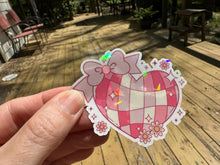 Load image into Gallery viewer, Sticker | Coquette Disco Ball Heart | Waterproof Vinyl Sticker | Permanent