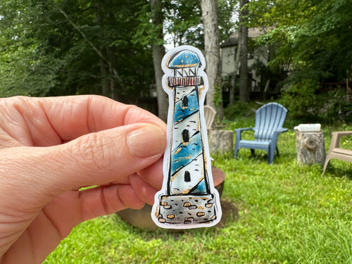 Sticker | 79C | Lighthouse Pair | Waterproof Vinyl Sticker | White | Clear | Permanent | Removable | Window Cling | Glitter | Holographic