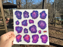 Load image into Gallery viewer, Sticker Sheet Set of Teal Blue Agate Stone Slices