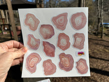 Load image into Gallery viewer, Sticker Sheet Set of Teal Blue Agate Stone Slices