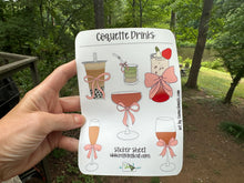 Load image into Gallery viewer, Sticker Sheet |  | Set of little planner stickers Coquette Drinks 5 X 7 inches