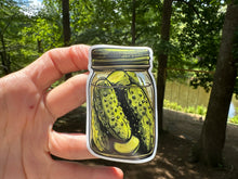 Load image into Gallery viewer, Sticker |  | Jar of Pickles | Waterproof Vinyl Sticker | White | Clear | Permanent | Removable | Window Cling | Glitter | Holographic